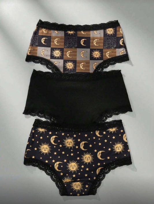 Sun And Moon Pantie 3pc Set