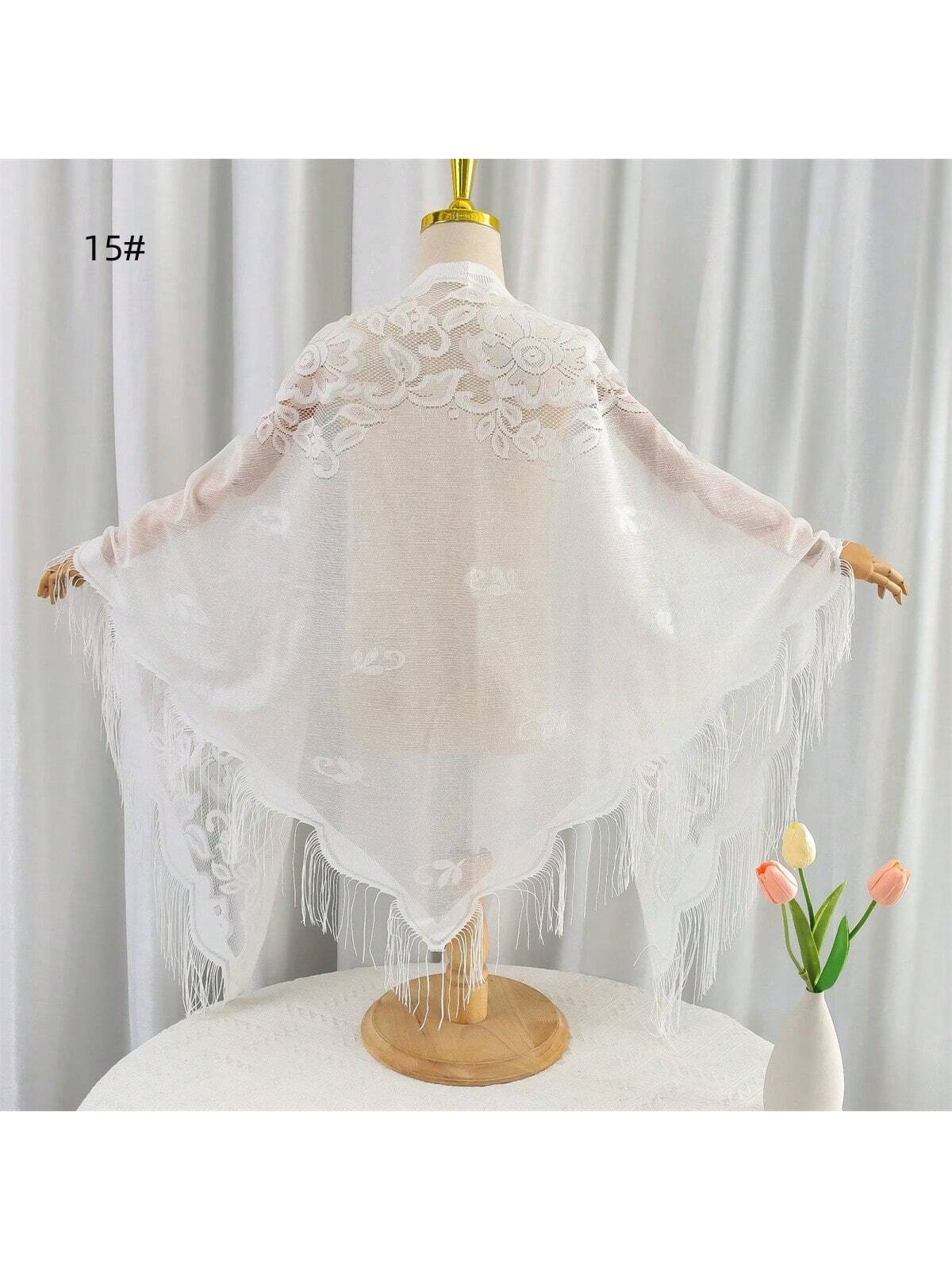 Wrap Me Up Lace Tassel Shawl