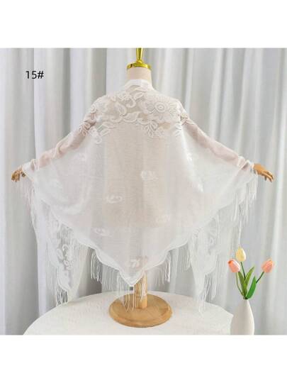 Wrap Me Up Lace Tassel Shawl