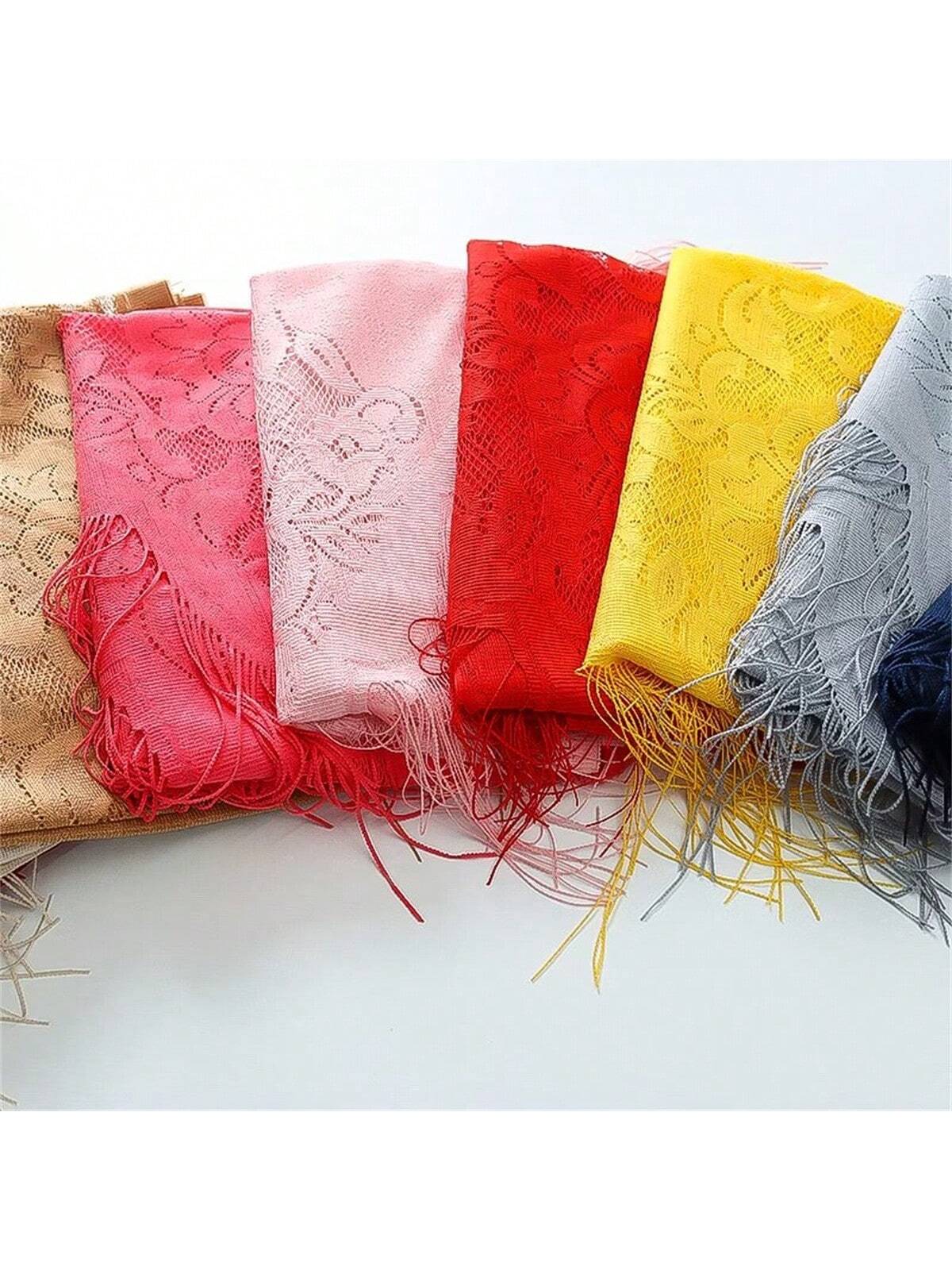 Wrap Me Up Lace Tassel Shawl
