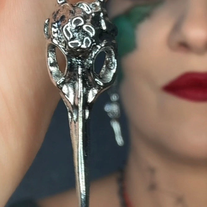 Ravens Relic Silver Earrings