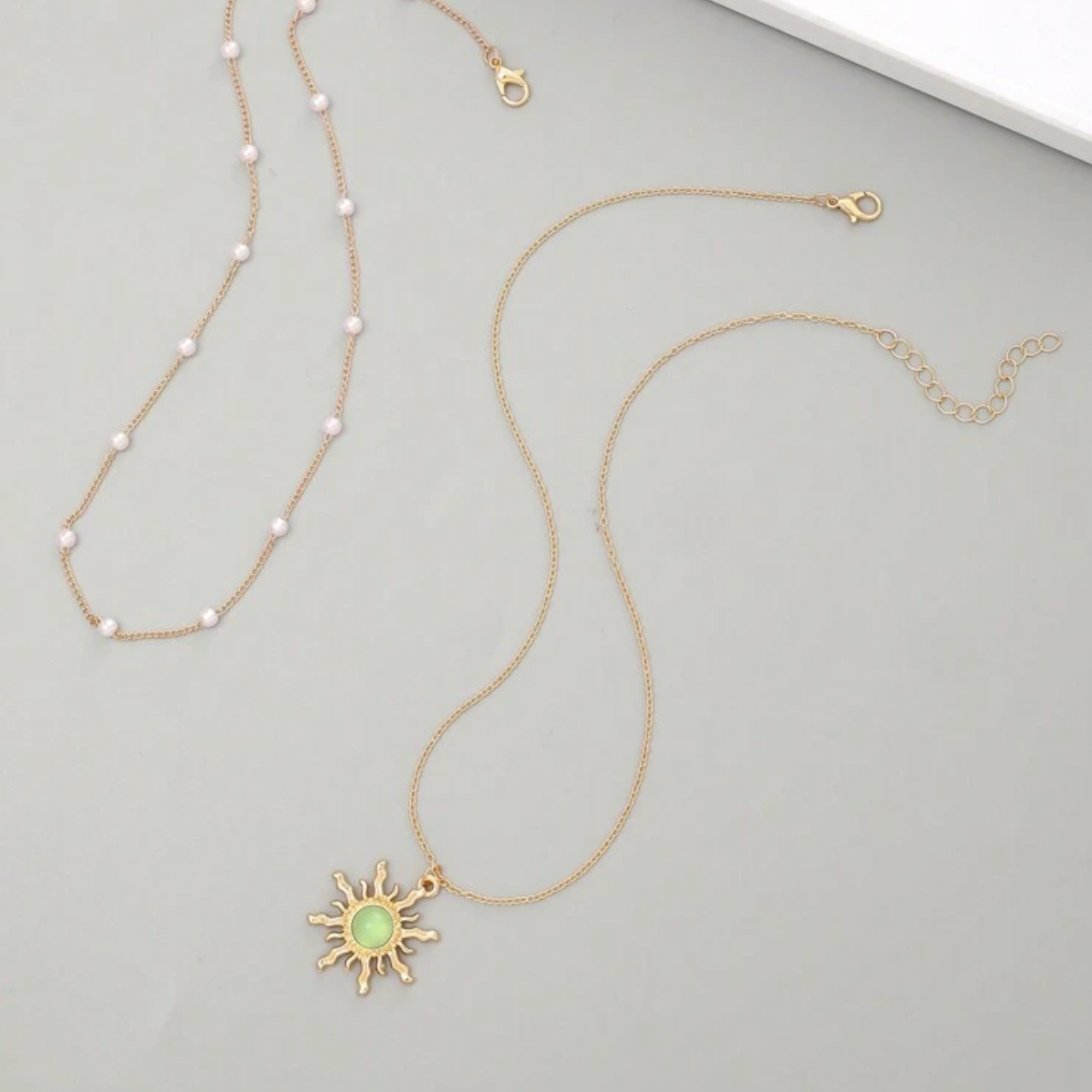 Verdant Sun Layered Necklace Set