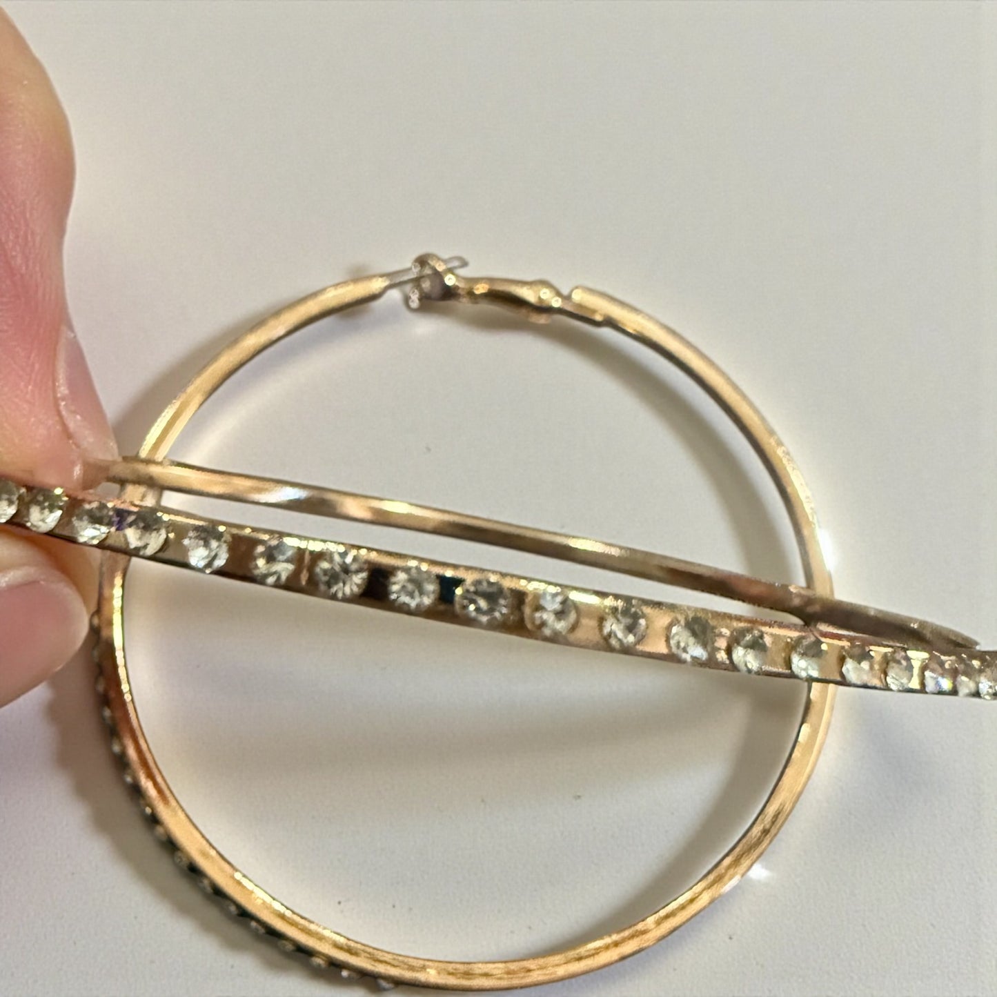 Large Gold Hoops With Bling