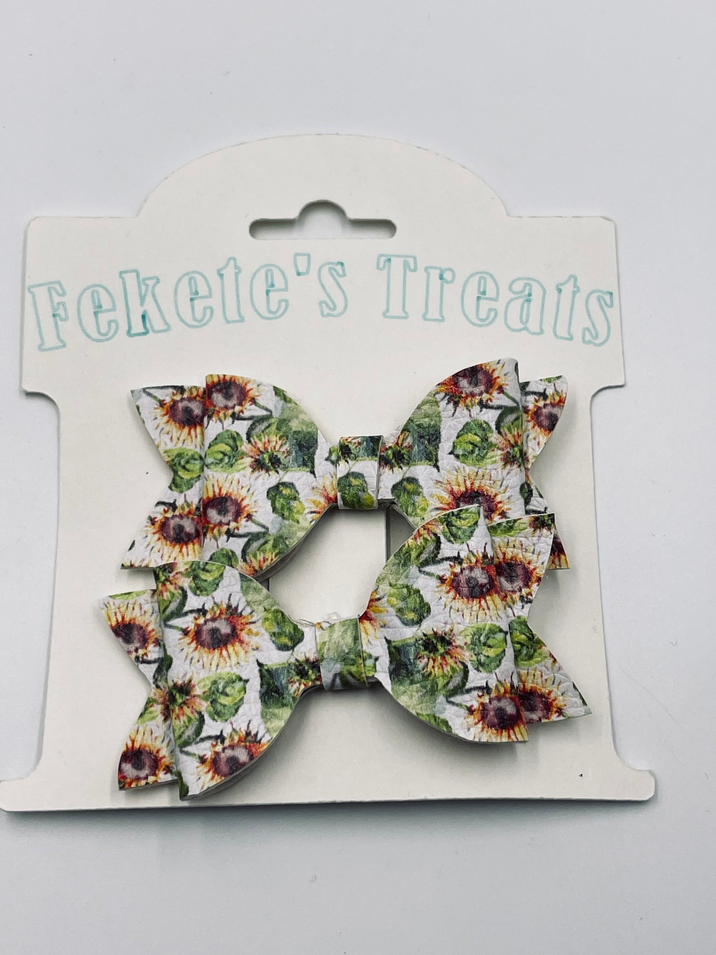 Vintage Sunflowers Pigtail Bow Set