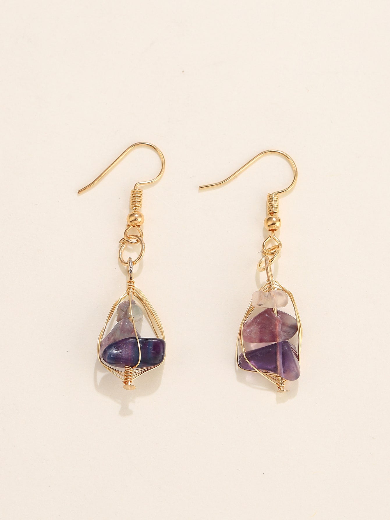 Pendientes colgantes de piedra