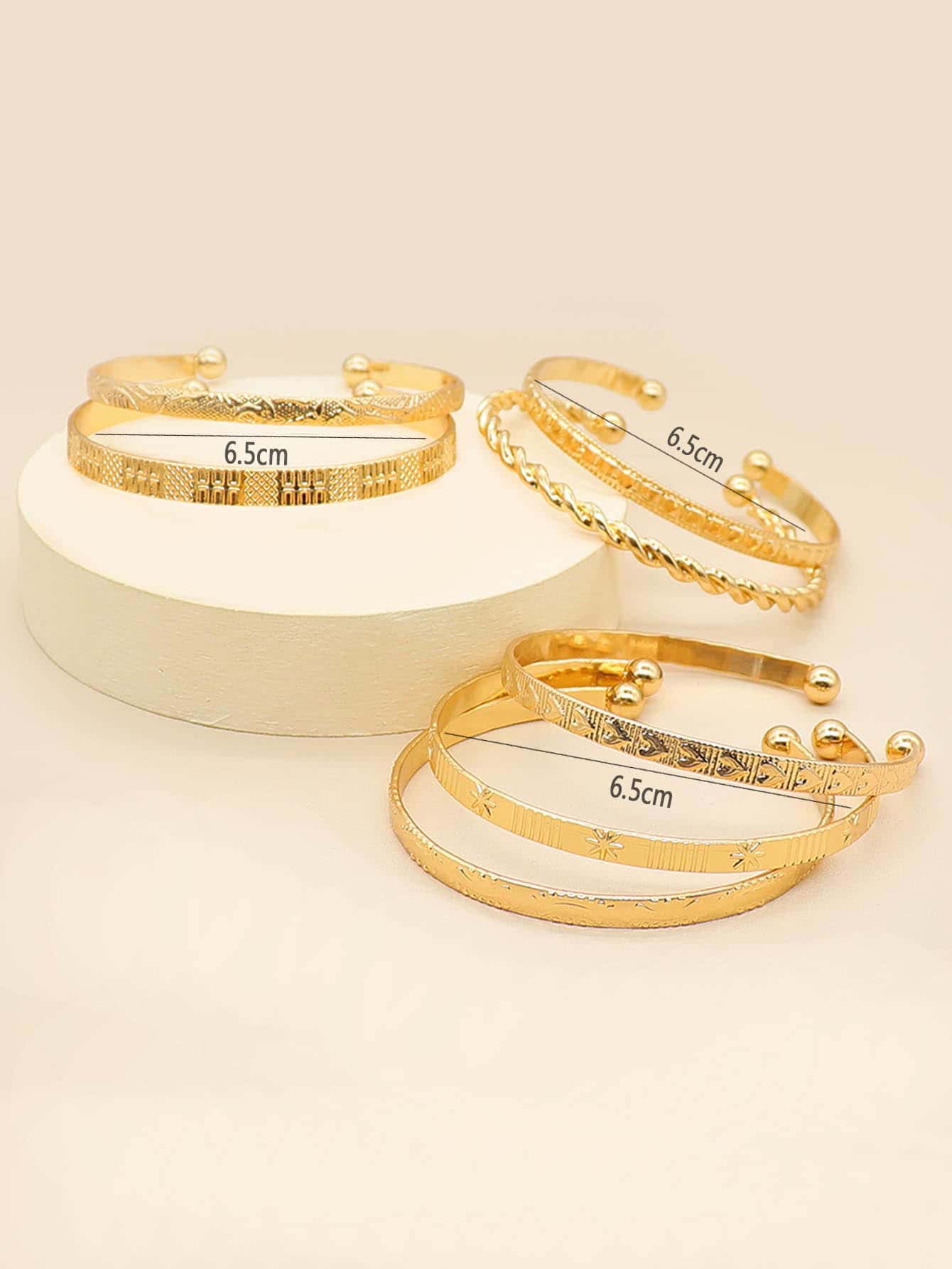 7 Piece Heart & Star Cuff Bangle