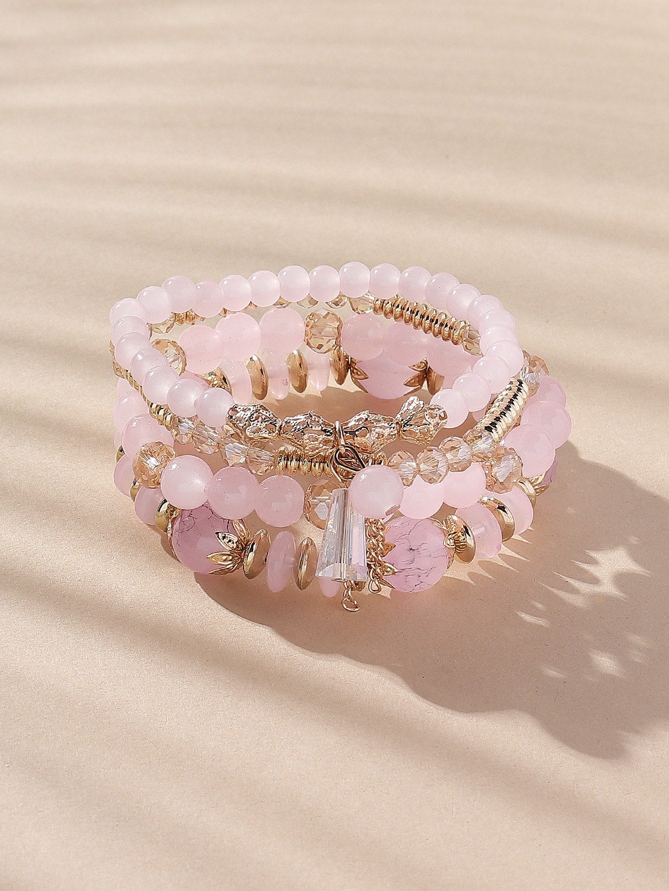 4 Piece set Tree Charm Beaded Bracelet