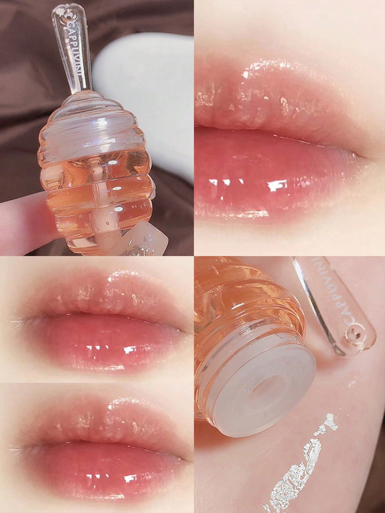 Peach Flavored Lip Care Moisturizing Honeypot