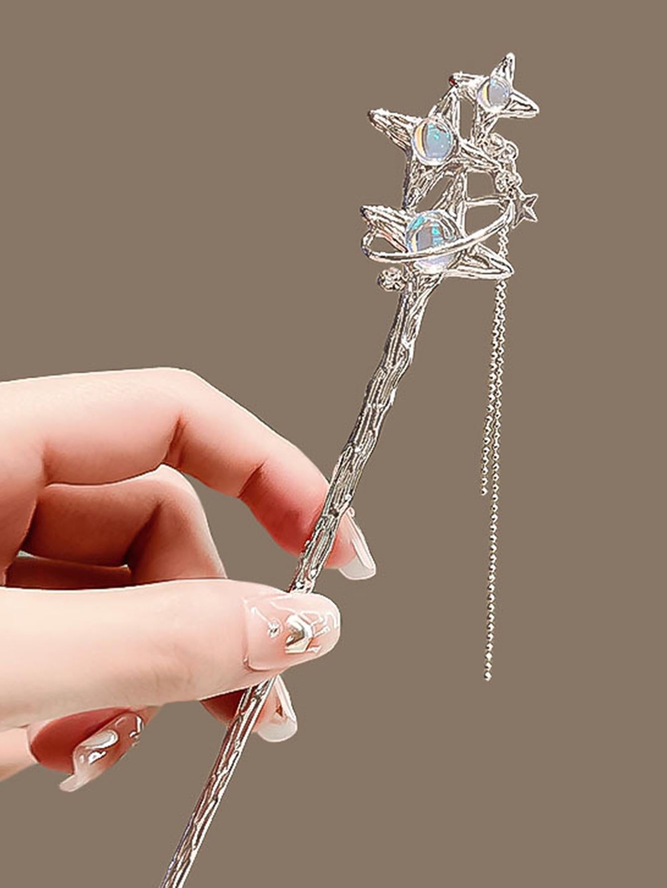 Horquilla de pelo de estrella de piedras preciosas