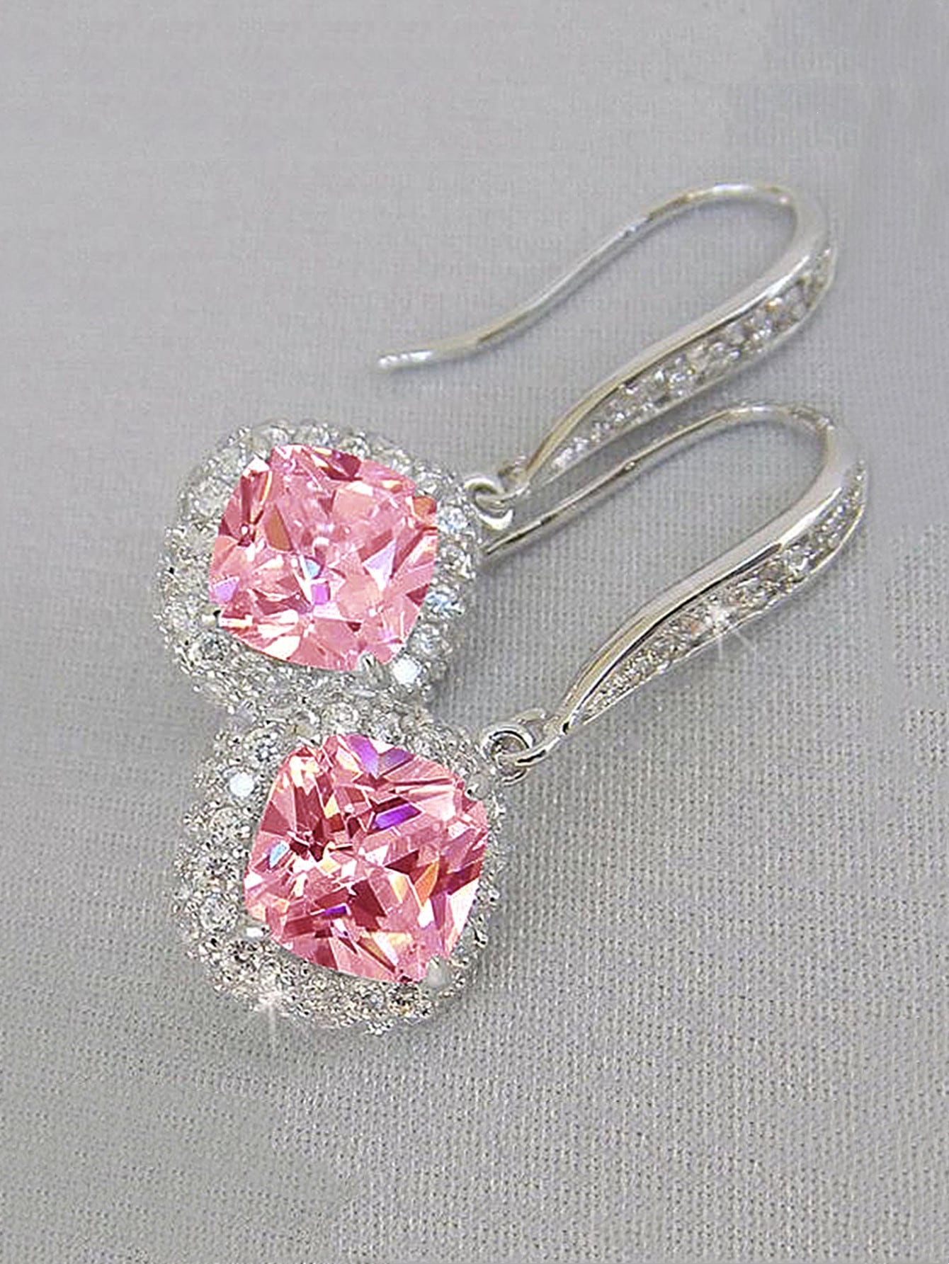 Pendientes colgantes de circonita cúbica de sirena vintage