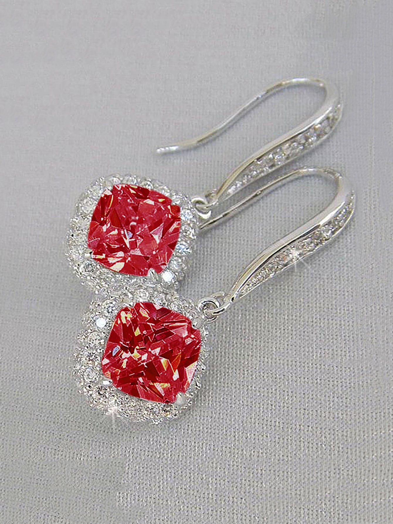 Pendientes colgantes de circonita cúbica de sirena vintage