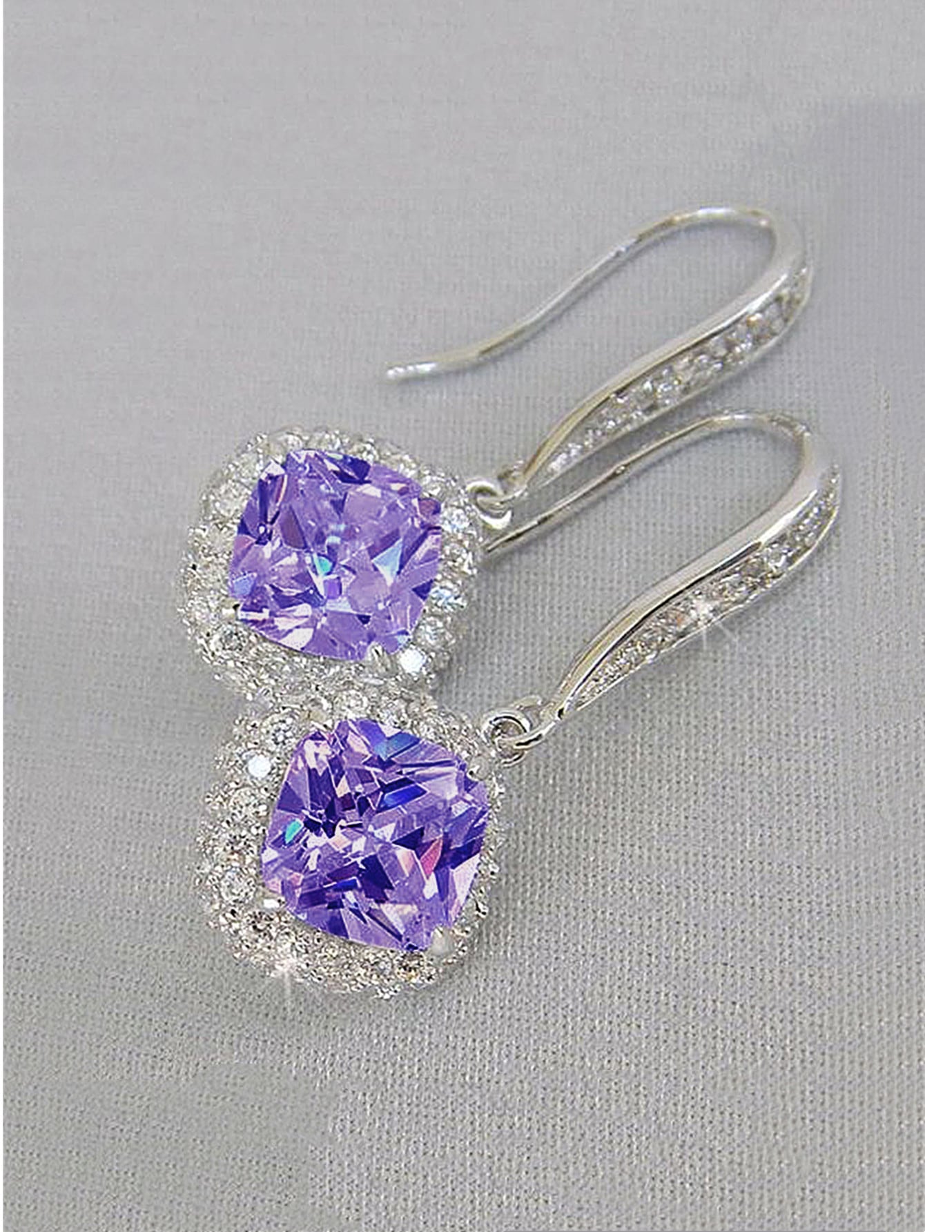 Pendientes colgantes de circonita cúbica de sirena vintage