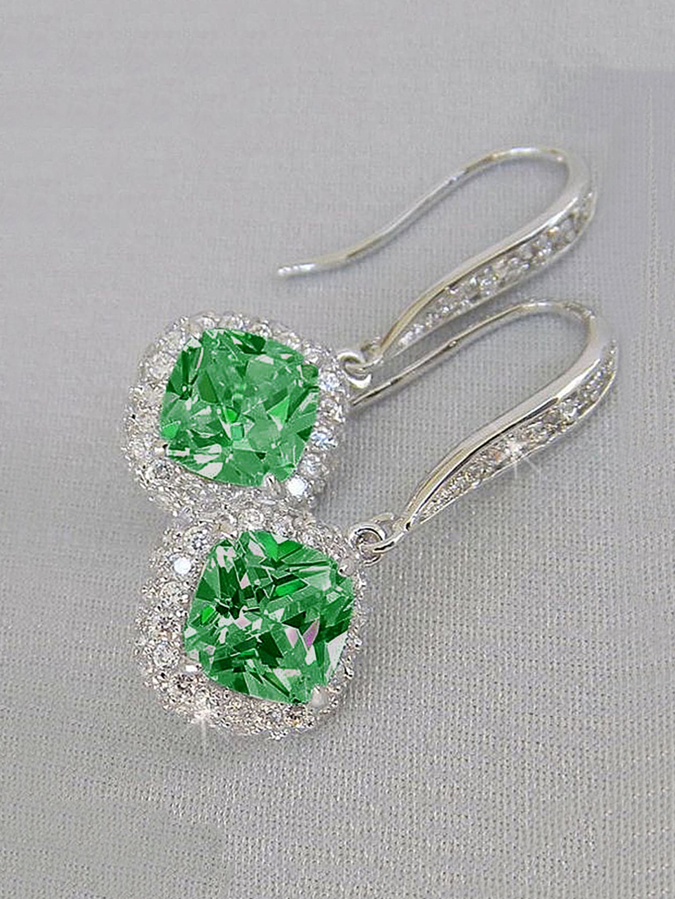 Pendientes colgantes de circonita cúbica de sirena vintage