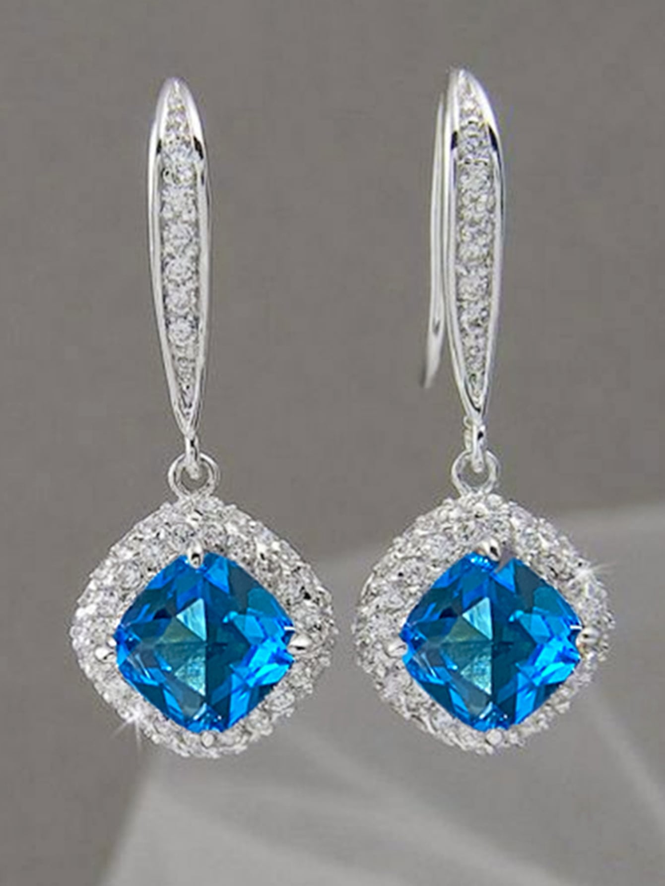 Pendientes colgantes de circonita cúbica de sirena vintage