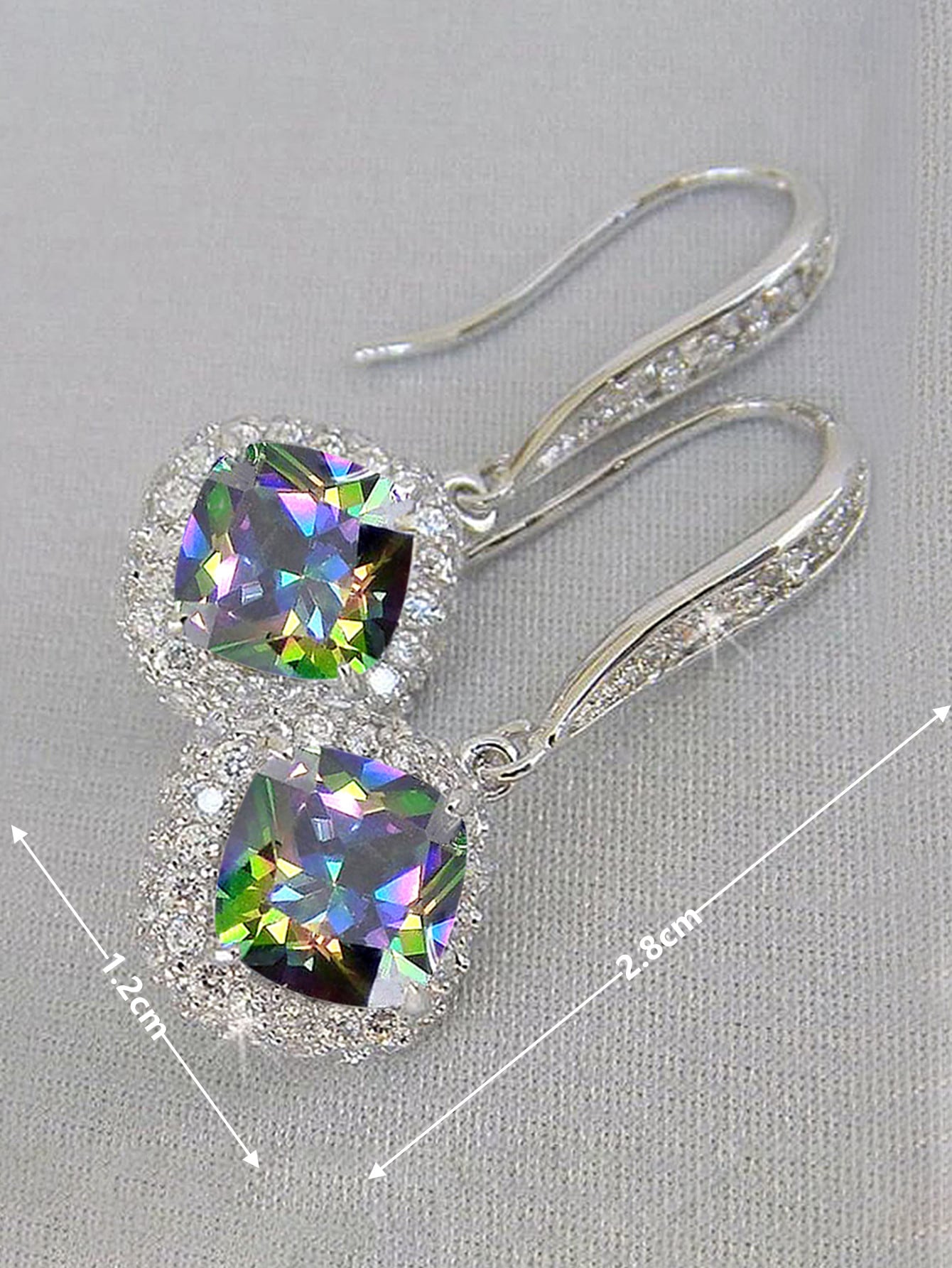 Pendientes colgantes de circonita cúbica de sirena vintage