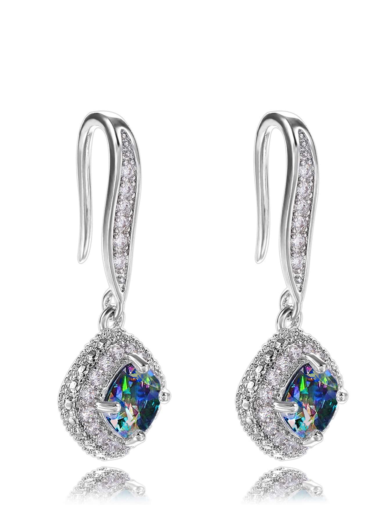Pendientes colgantes de circonita cúbica de sirena vintage