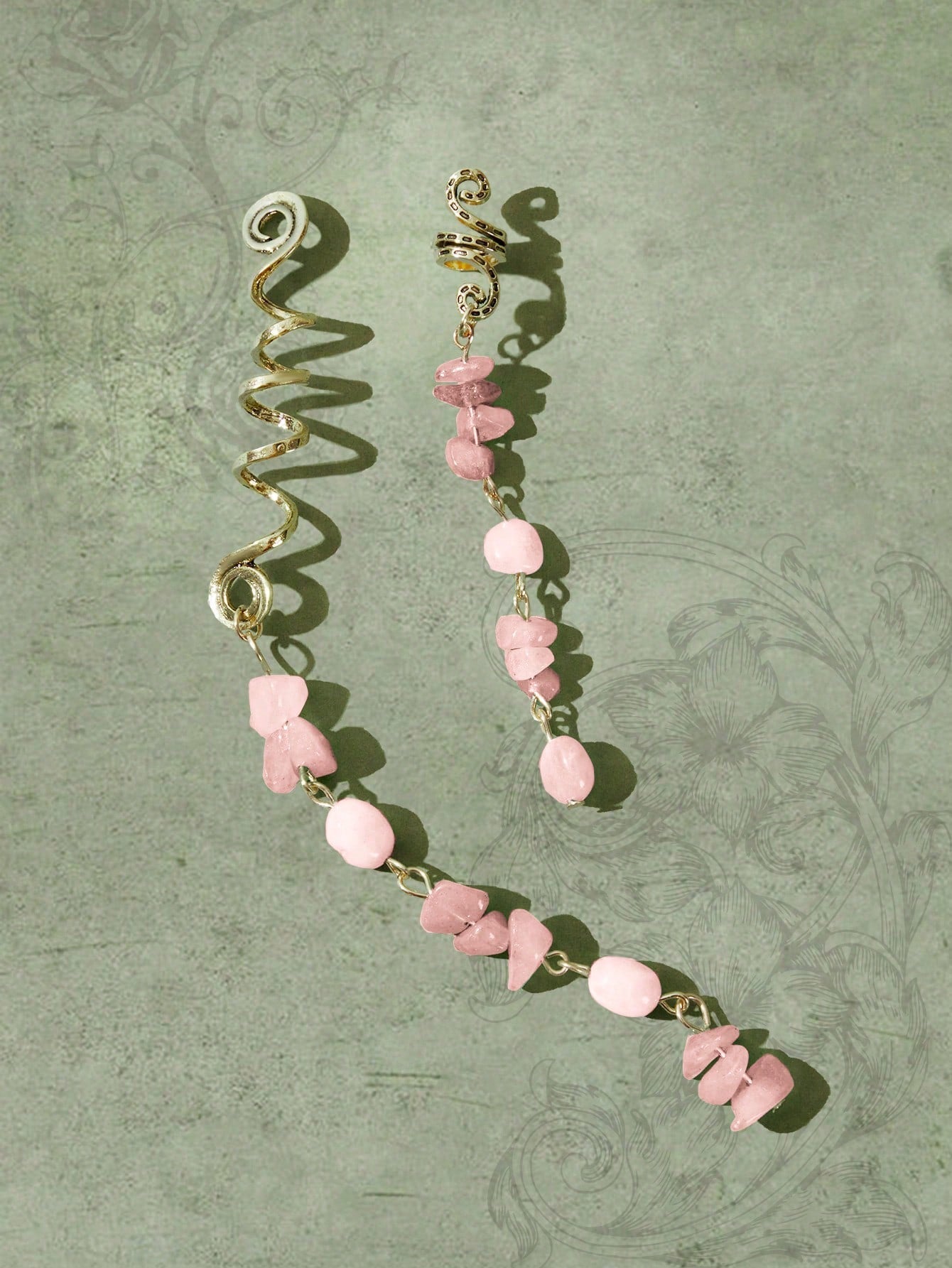 Fairycore - 2 pinzas para el pelo con decoración de piedra para mujer