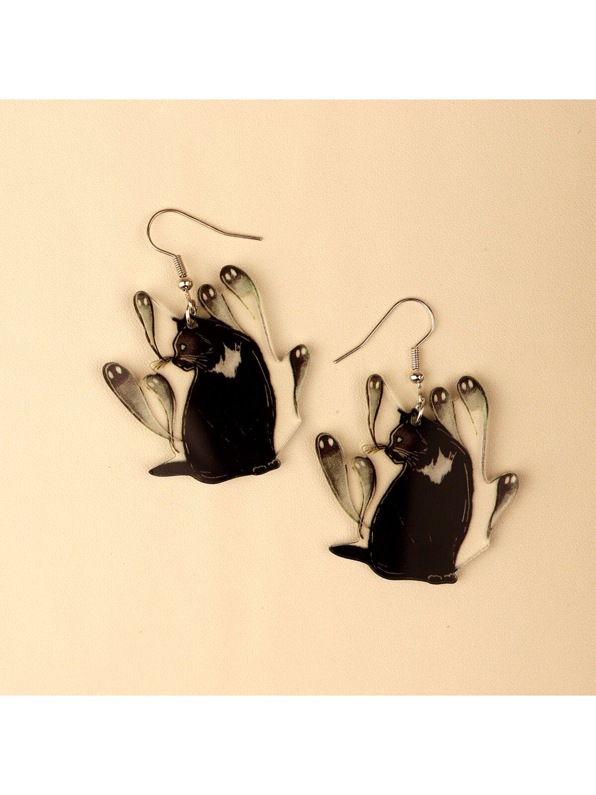 Pendiente con forma de gatito fantasma de diseño gótico único