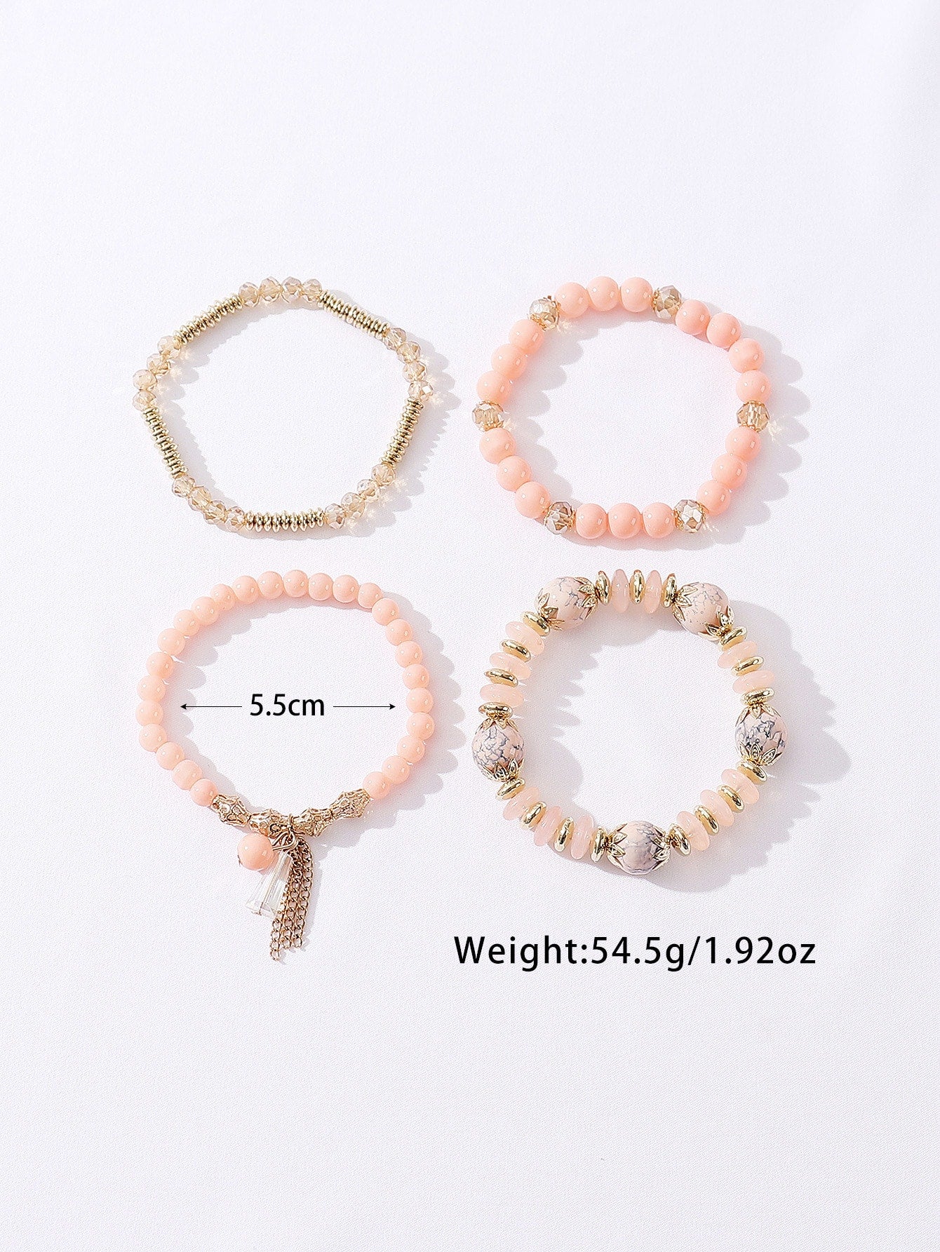 4 Piece set Tree Charm Beaded Bracelet
