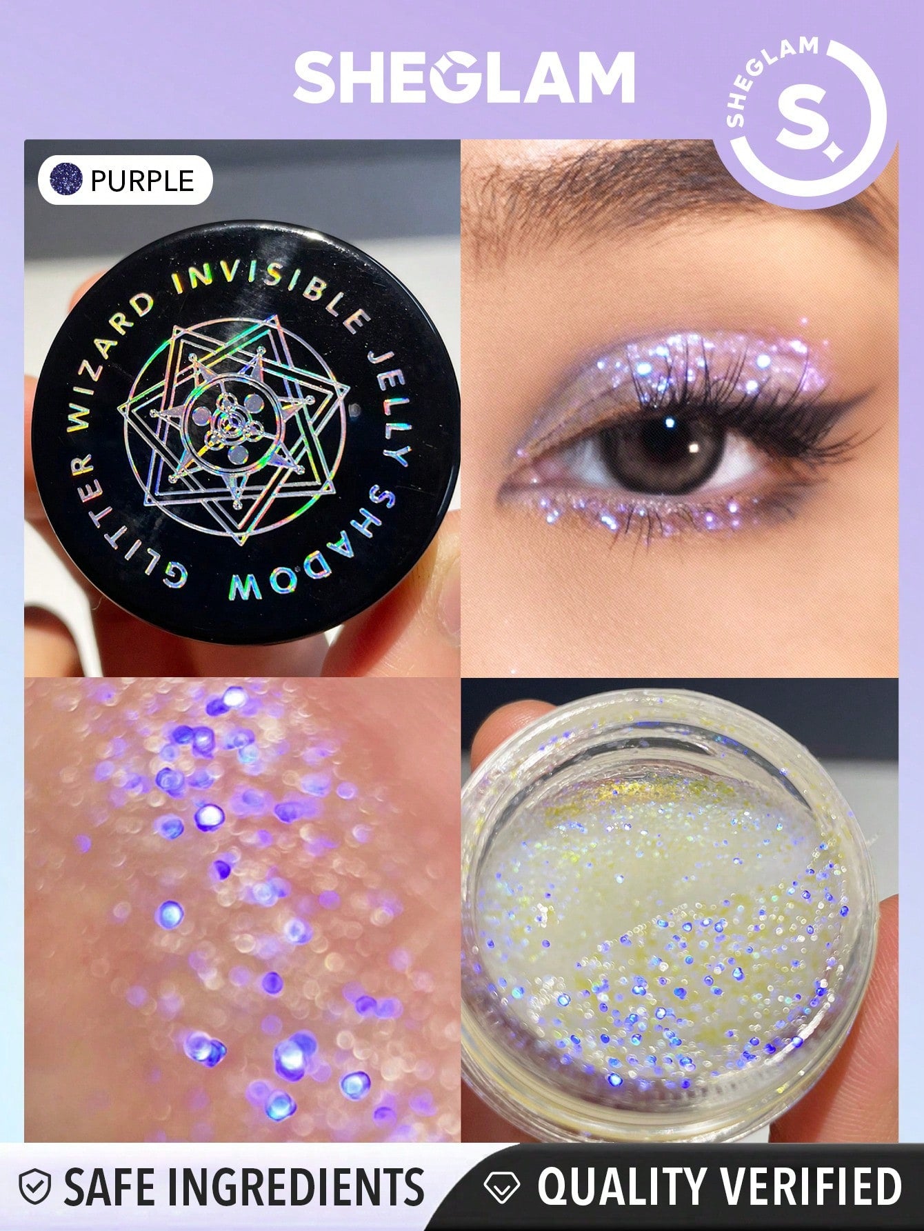 Glitter Wizard-sombra de gelatina Invisible, brillo mágico, sin manchas, no grasoso, fácil de usar, crema suave y suave
