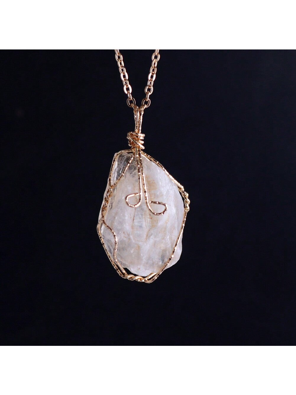 Natural Raw Stone Pendant Necklace
