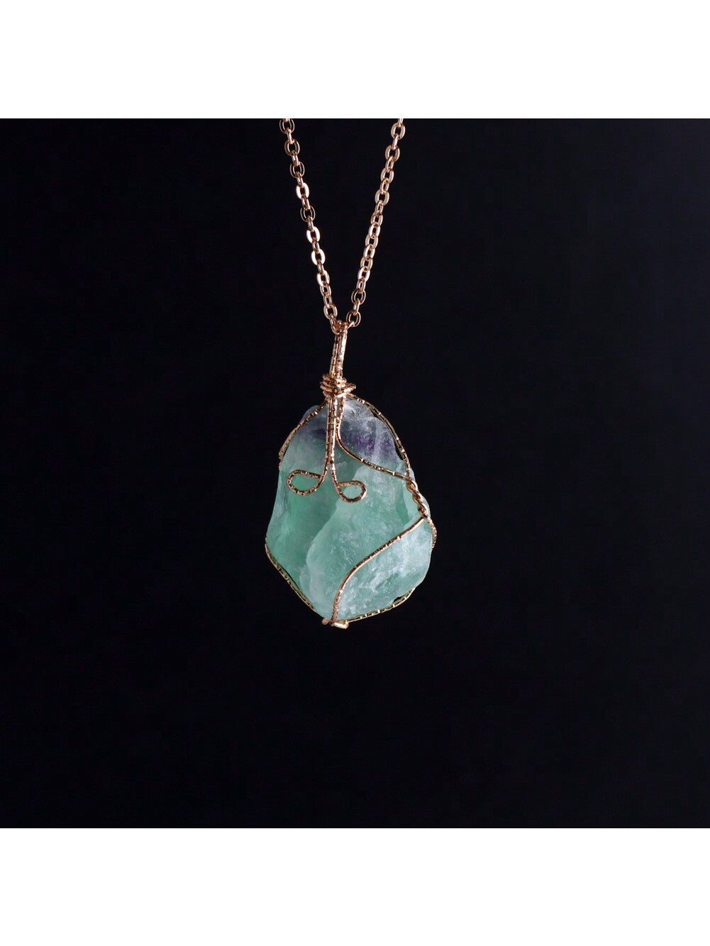 Natural Raw Stone Pendant Necklace