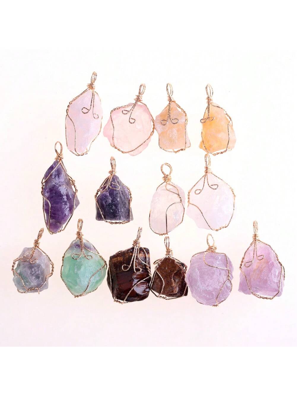 Natural Raw Stone Pendant Necklace