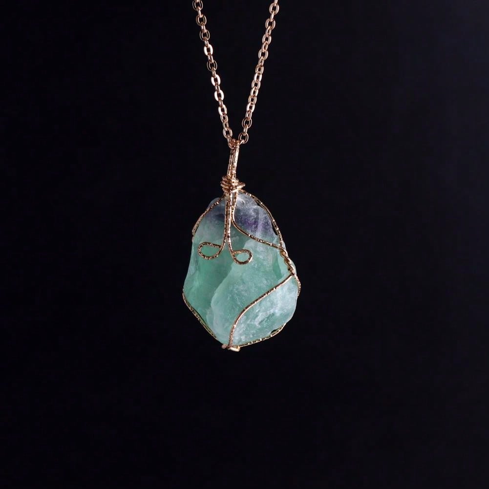 Natural Raw Stone Pendant Necklace
