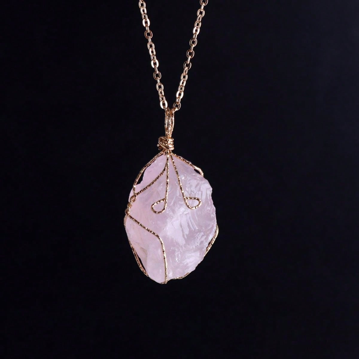 Natural Raw Stone Pendant Necklace