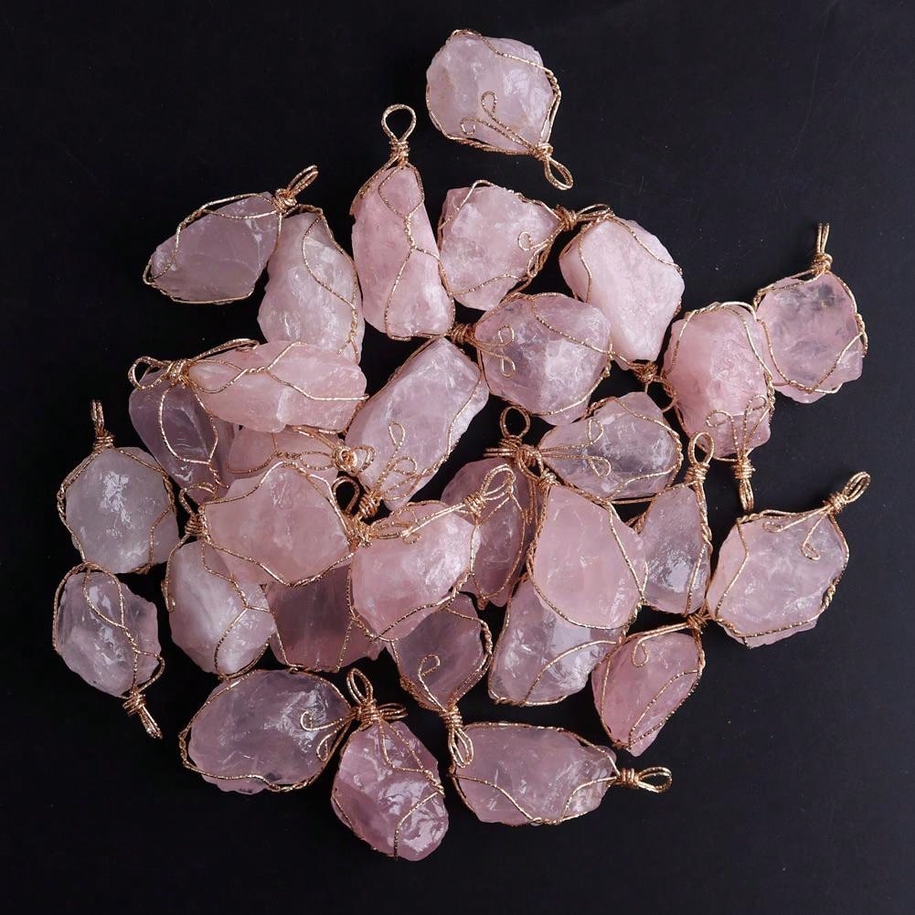 Natural Raw Stone Pendant Necklace