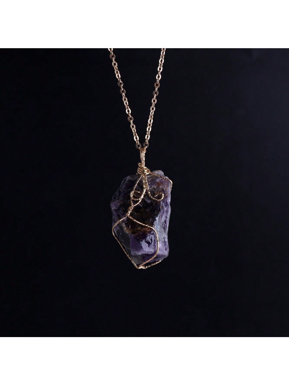 Natural Raw Stone Pendant Necklace