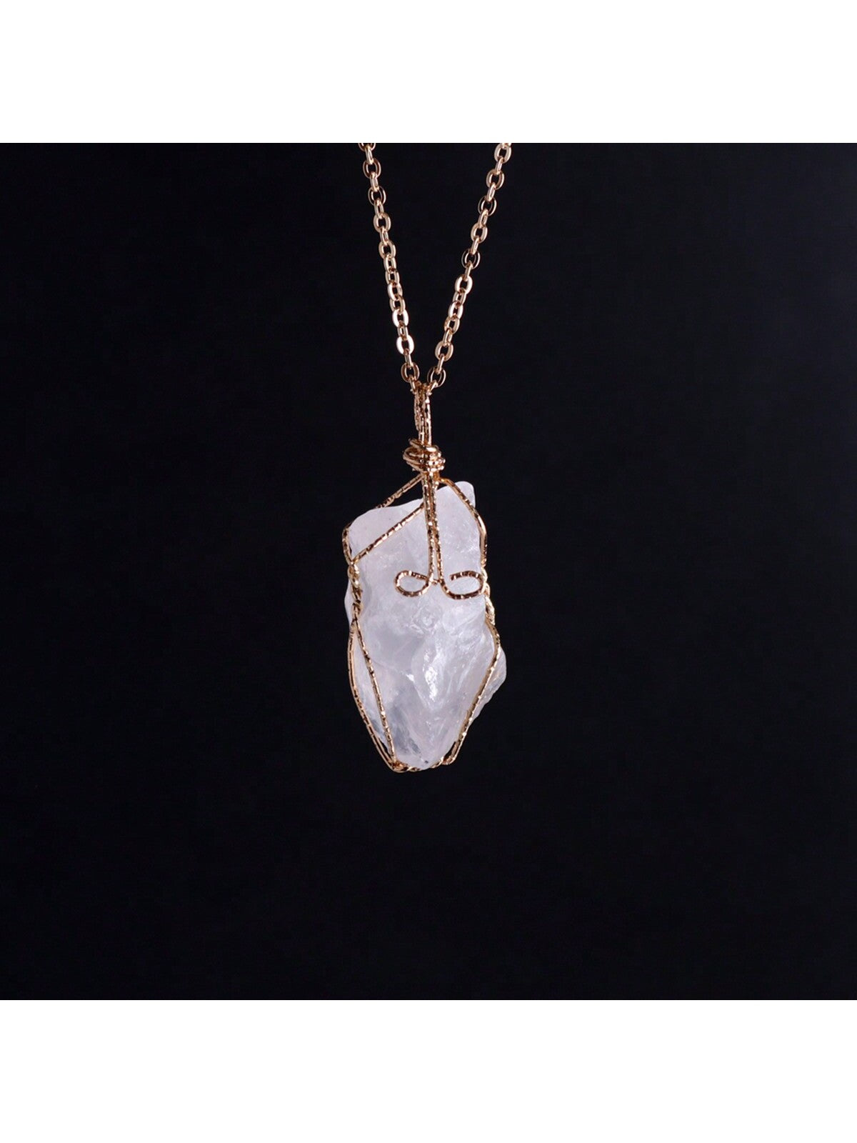 Natural Raw Stone Pendant Necklace