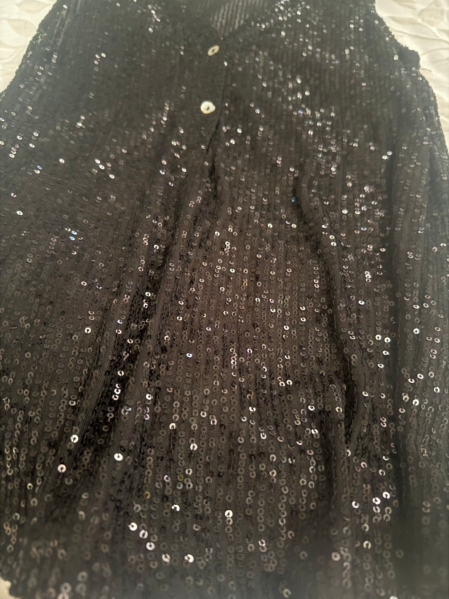 POL Button Down Sequin Top