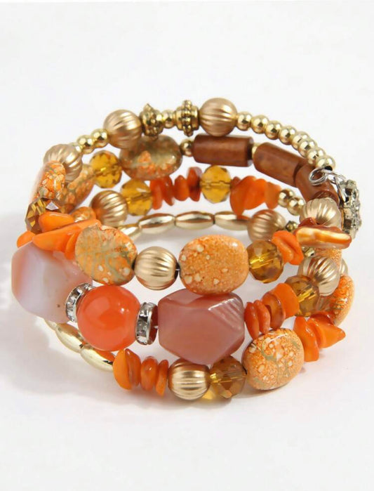 Sunset Hippie Girl Stacked Bracelet
