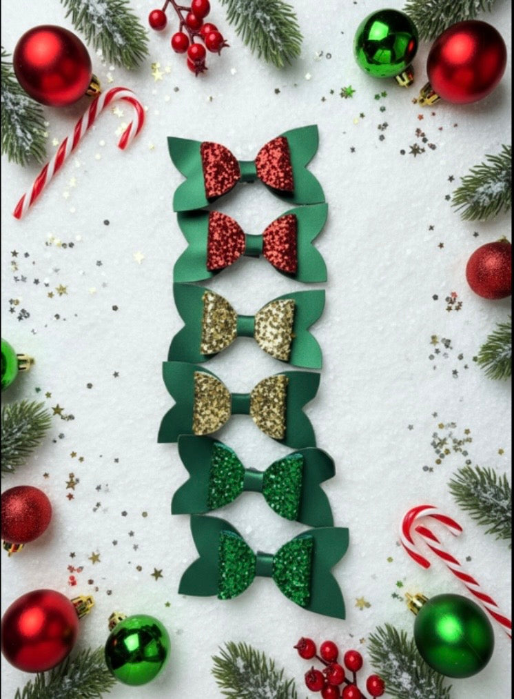 Glitter Pig Tail Bows