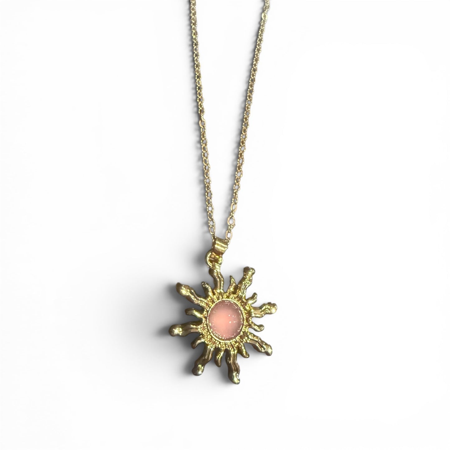Celestial Sunstone Necklace Pink