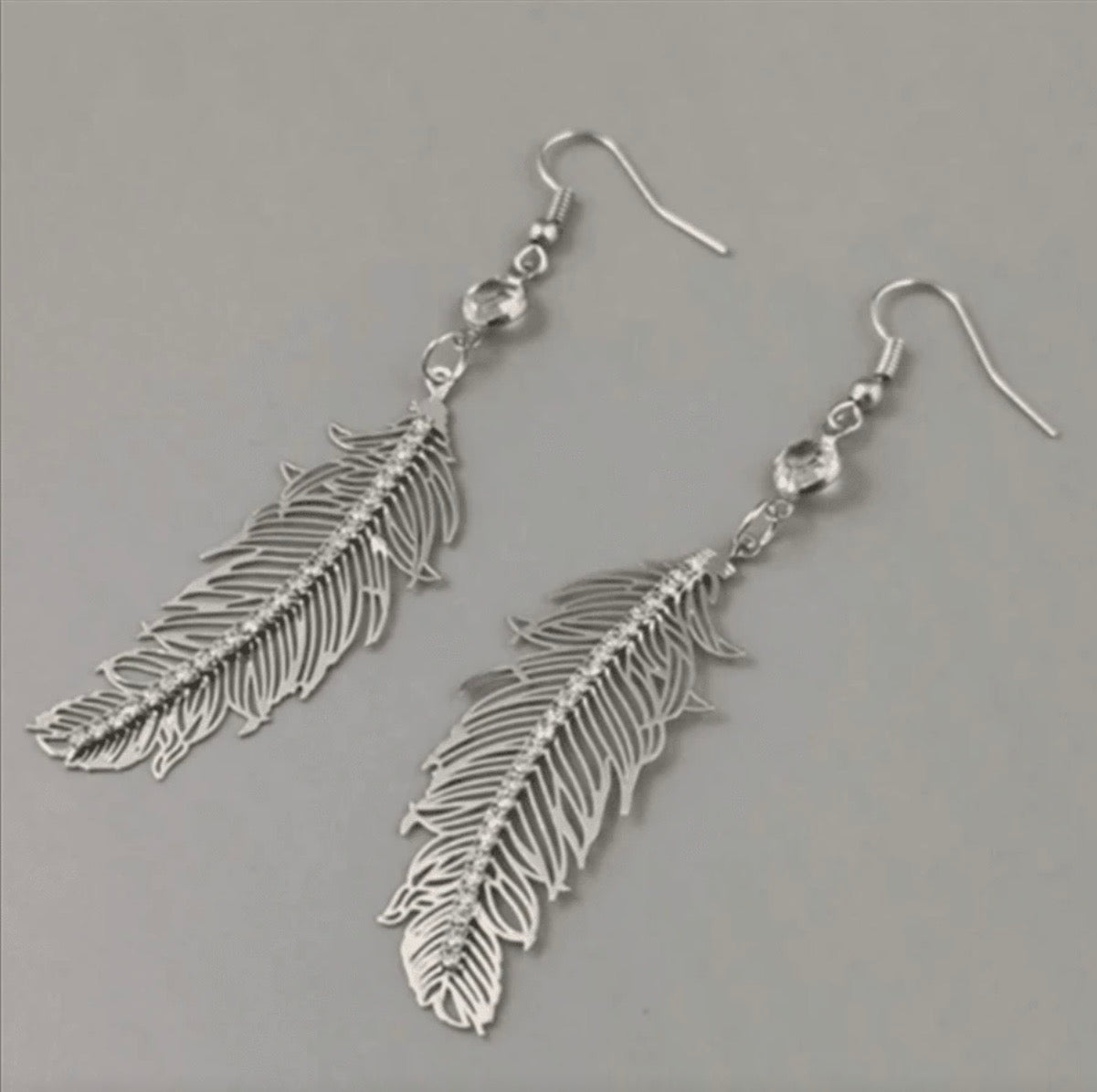 Silver Lining Feather Earrings