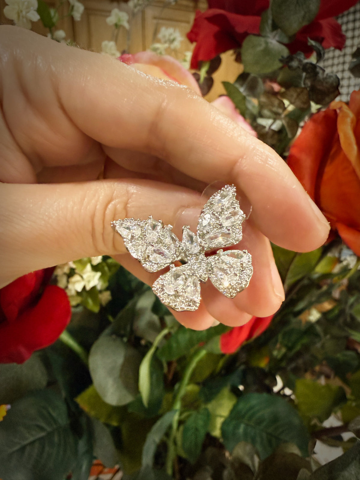 Crystal Wings Butterfly Earrings
