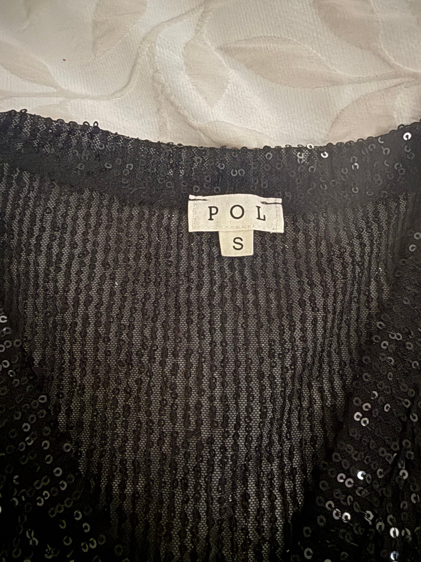 POL Button Down Sequin Top