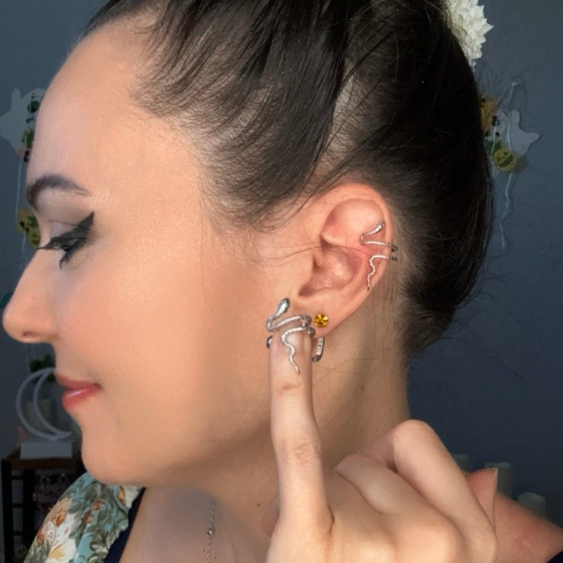 Rattle And Dazzle Snake Ear Cuff