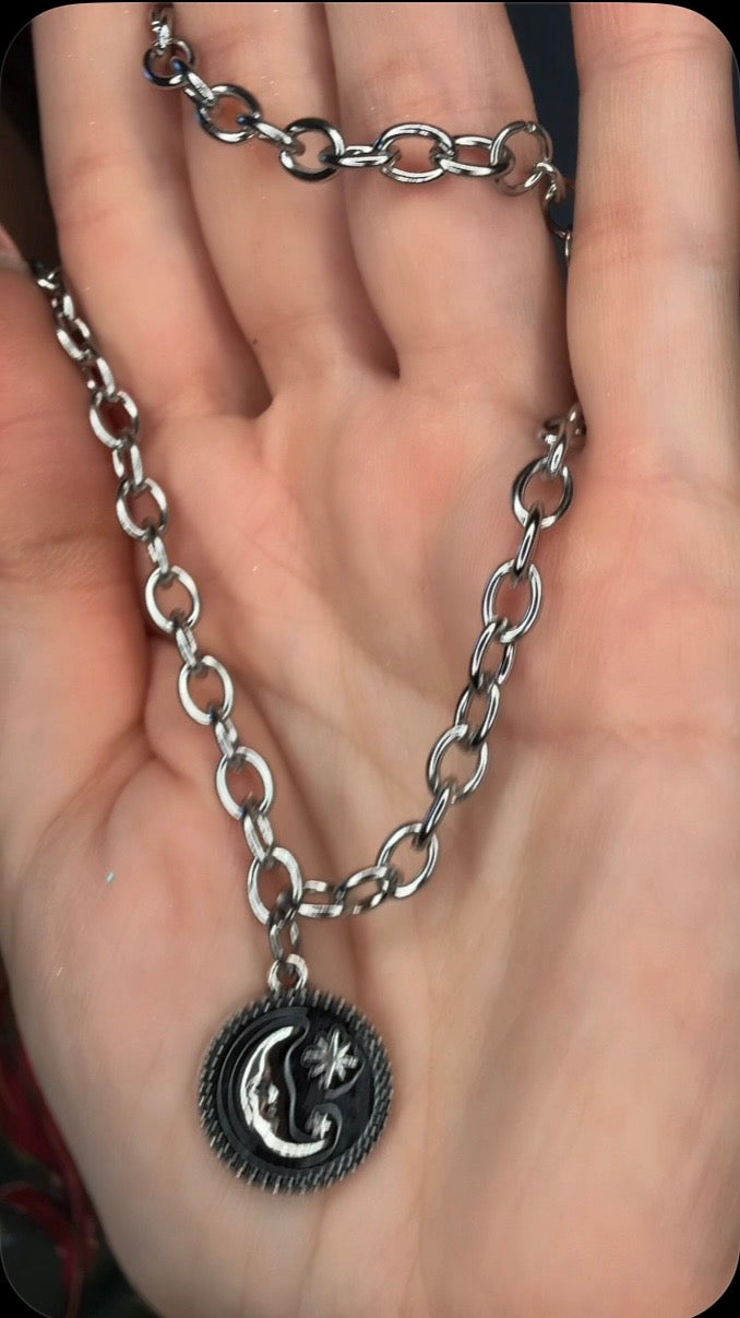 Moon In The Night Necklace Stainless Steel