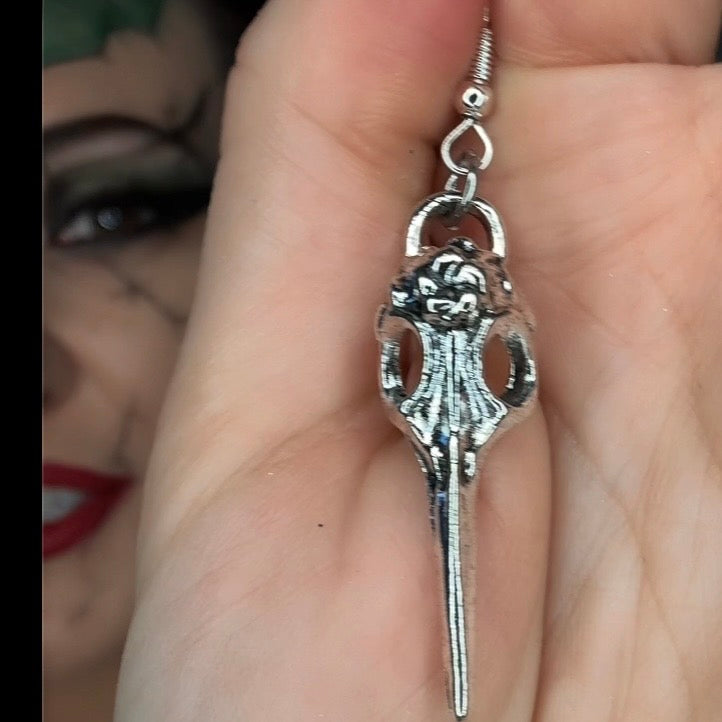 Ravens Relic Silver Earrings