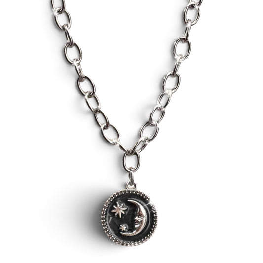 Moon In The Night Necklace Stainless Steel