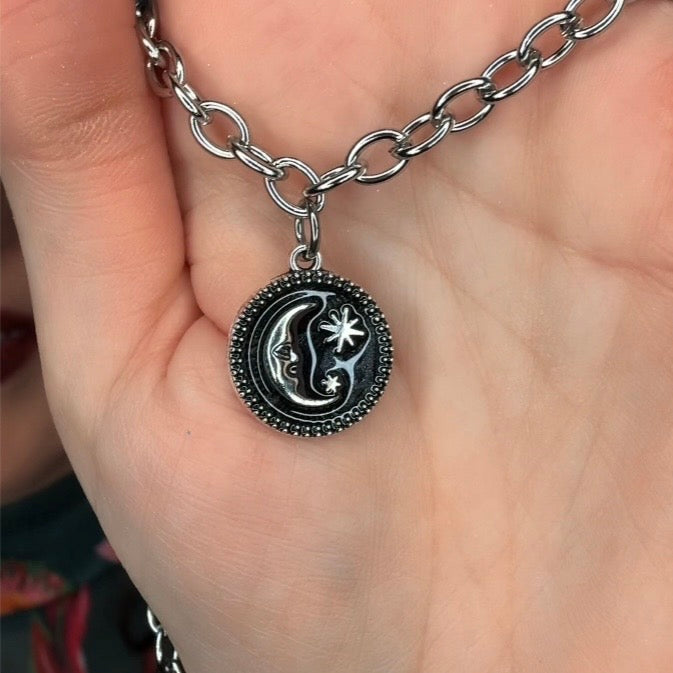 Moon In The Night Necklace Stainless Steel
