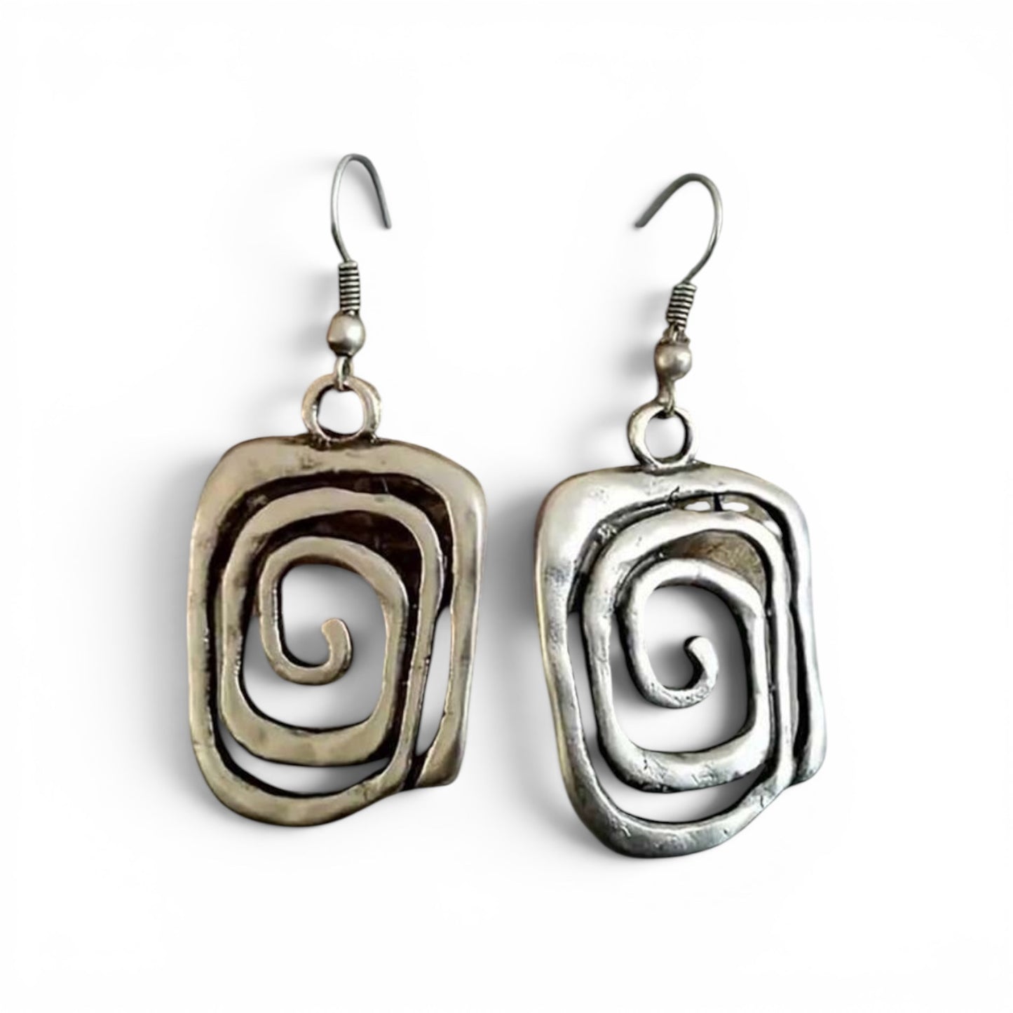 Hypnotizing Illusions Spiral Earrings -Silver or Gold