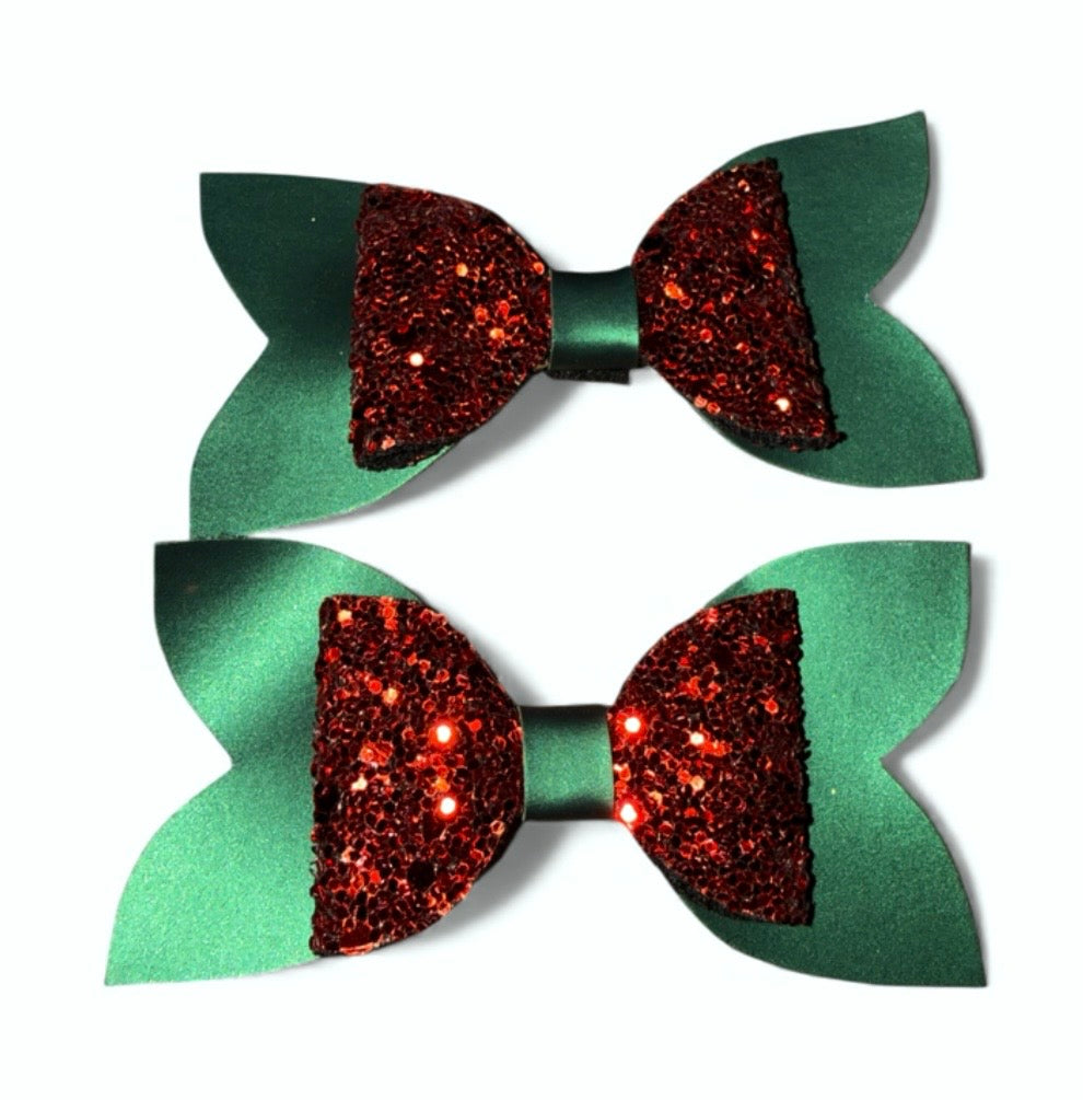 Glitter Pig Tail Bows