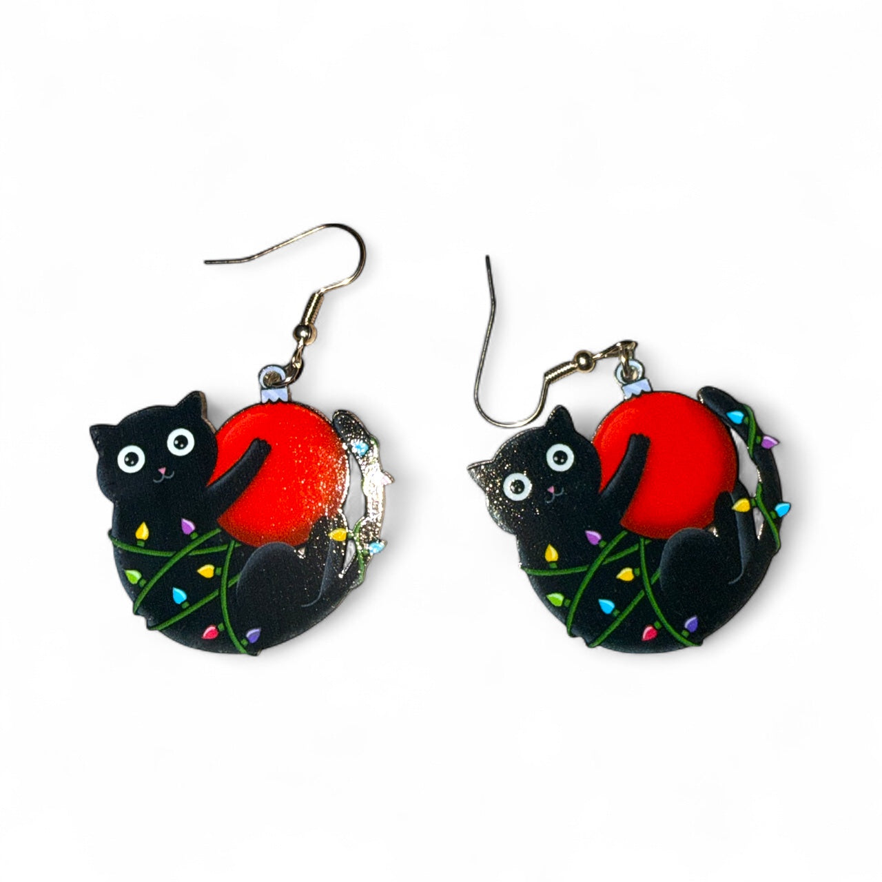 Ornament Cat Earrings