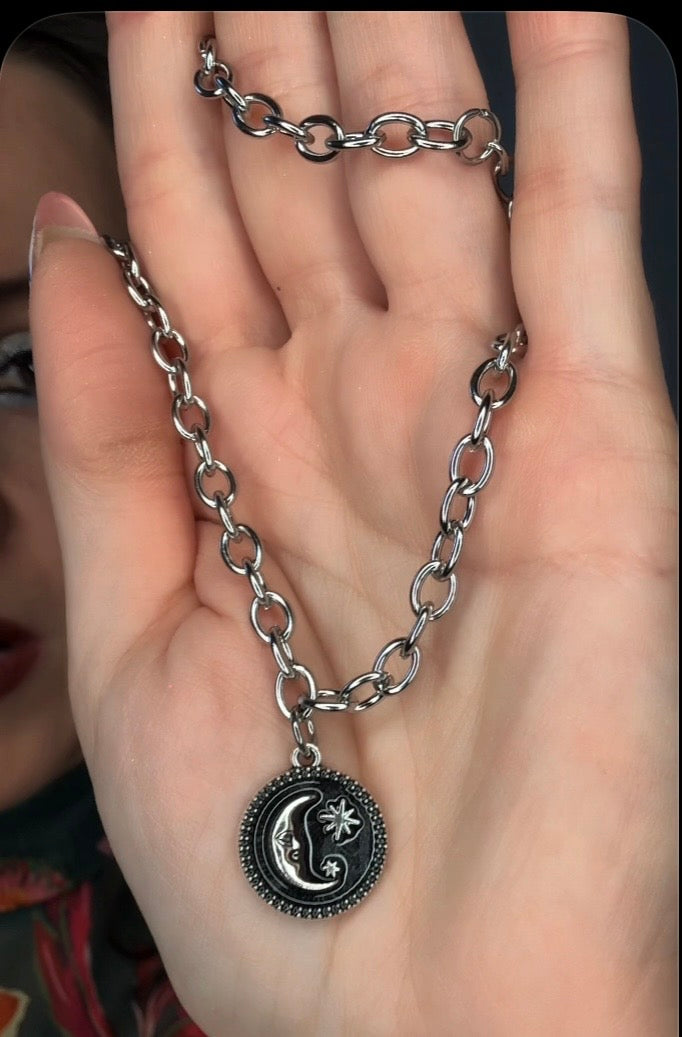Moon In The Night Necklace Stainless Steel