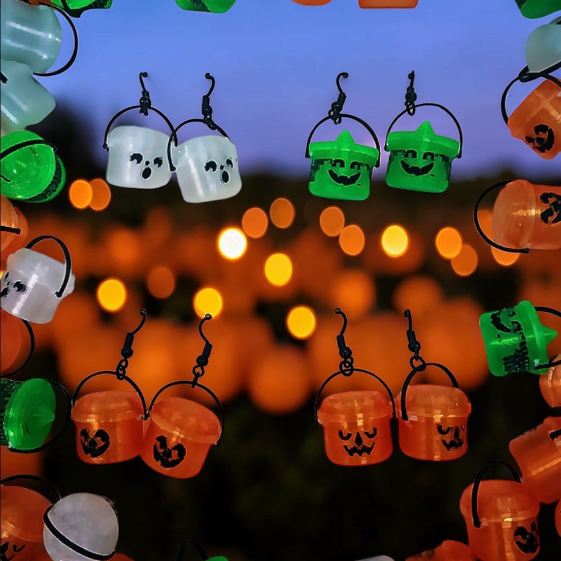 Halloween Character Bucket Earrings