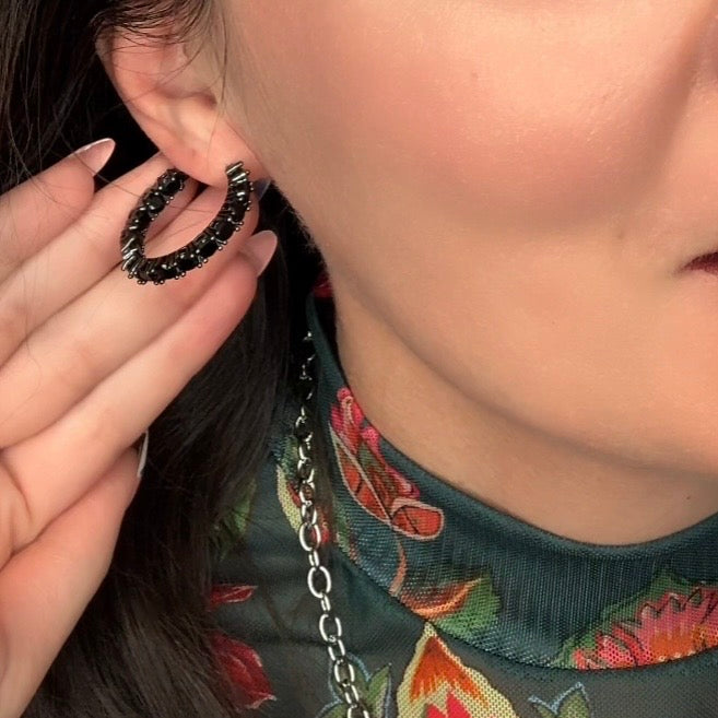 Black Dahlia Hoops